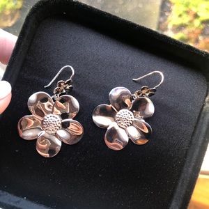 Paola Valentini Sterling Bold Flower Drop Earrings